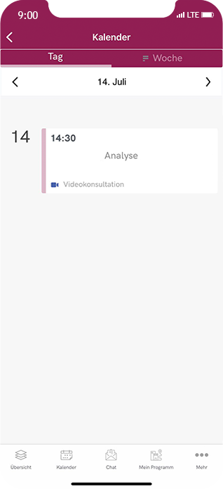 Screenshot Kalender App Lebensstil